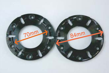 凸部の直径のサイズで判別（70mmなら70T）